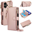 For iPhone 16 Plus Crossbody Ring Multifunctional Wallet Leather Phone Case(Rose Gold) - iPhone 16 Plus Cases by PMC TechLife | Online Shopping South Africa | PMC TechLife | Buy Now Pay Later Mobicred