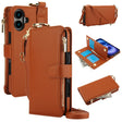 For iPhone 16 Crossbody Ring Multifunctional Wallet Leather Phone Case(Brown) - iPhone 16 Cases by PMC TechLife | Online Shopping South Africa | PMC TechLife | Buy Now Pay Later Mobicred