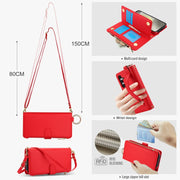 For Samsung Galaxy S24 5G Crossbody Ring Multifunctional Wallet Leather Phone Case(Red)