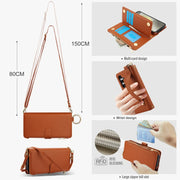For Samsung Galaxy S24 5G Crossbody Ring Multifunctional Wallet Leather Phone Case(Brown)