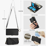 For Samsung Galaxy S24+ 5G Crossbody Ring Multifunctional Wallet Leather Phone Case(Black)