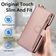 For Samsung Galaxy S24+ 5G Crossbody Ring Multifunctional Wallet Leather Phone Case(Rose Gold)