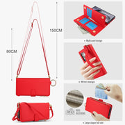 For Samsung Galaxy S24 Ultra 5G Crossbody Ring Multifunctional Wallet Leather Phone Case(Red)