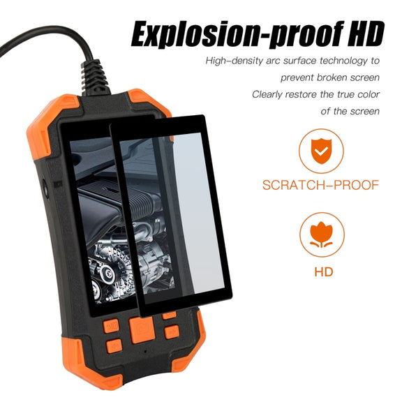 T20 4.3 inch IPS Screen 5.5mm Single Camera IP67 Water-resistant Hard Cable Digital Endoscope, Length:2m(Black Orange)