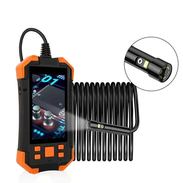 T20 4.3 inch IPS Screen 5.5mm Dual Camera IP67 Water-resistant Hard Cable Digital Endoscope, Length:3.5m(Black Orange)