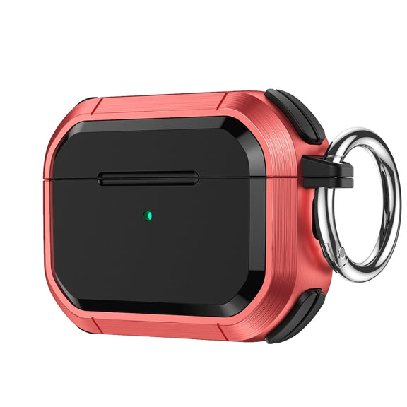 For AirPods Pro / Pro 2 Armor TPU + PC Earbuds Box Protective Case with Metal Buckle(Red)