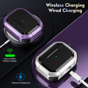For AirPods Pro / Pro 2 Armor TPU + PC Earbuds Box Protective Case with Metal Buckle(Violet)
