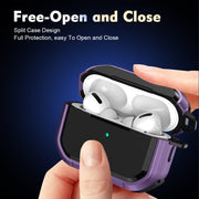For AirPods Pro / Pro 2 Armor TPU + PC Earbuds Box Protective Case with Metal Buckle(Violet)