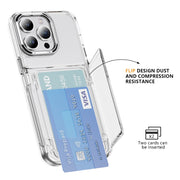 For iPhone 16 Card Holder Acrylic Hybrid TPU Phone Case(Transparent)