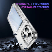 For iPhone 16 Plus Card Holder Acrylic Hybrid TPU Phone Case(Transparent)