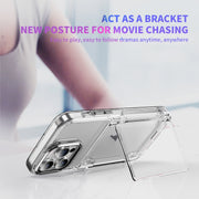 For iPhone 16 Plus Card Holder Acrylic Hybrid TPU Phone Case(Transparent)