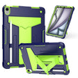 For iPad Air 11 2024 T Holder Robot Silicone Hybrid PC Tablet Case(Navy Yellow Green) - iPad Air 11 2024 Cases by PMC TechLife | Online Shopping South Africa | PMC TechLife | Buy Now Pay Later Mobicred