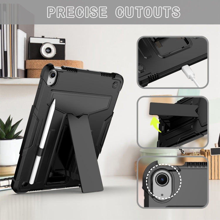For iPad Air 11 2024 T Holder Robot Silicone Hybrid PC Tablet Case(Black)