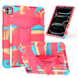 For iPad Pro 11 2024 T Holder Robot Silicone Hybrid PC Tablet Case(Camouflage Rose Red) - iPad Pro 11 2024 Cases by PMC TechLife | Online Shopping South Africa | PMC TechLife | Buy Now Pay Later Mobicred