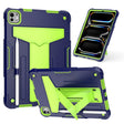 For iPad Pro 11 2024 T Holder Robot Silicone Hybrid PC Tablet Case(Navy Yellow Green) - iPad Pro 11 2024 Cases by PMC TechLife | Online Shopping South Africa | PMC TechLife | Buy Now Pay Later Mobicred