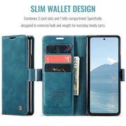 For Samsung Galaxy Z Fold6 5G CaseMe 013 Multifunctional Horizontal Flip Leather Phone Case(Blue)