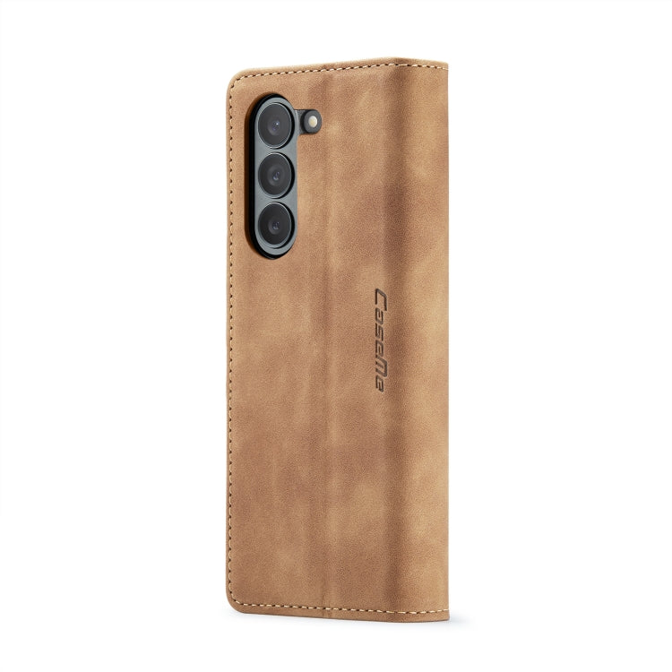 For Samsung Galaxy Z Fold6 5G CaseMe 013 Multifunctional Horizontal Flip Leather Phone Case(Brown)