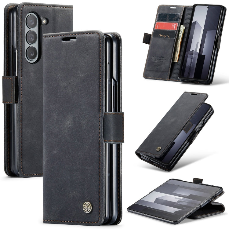 For Samsung Galaxy Z Fold6 5G CaseMe 013 Multifunctional Horizontal Flip Leather Phone Case(Black)