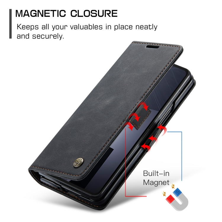 For Samsung Galaxy Z Fold6 5G CaseMe 013 Multifunctional Horizontal Flip Leather Phone Case(Black)