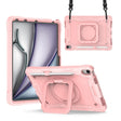 For iPad Air 11 2025 / 2024 Handle Grip Holder Silicone Hybrid PC Tablet Case with Strap(Rose Gold) - iPad Air 11 2025 / 2024 Cases by PMC TechLife | Online Shopping South Africa | PMC TechLife | Buy Now Pay Later Mobicred
