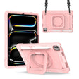 For iPad Pro 11 2024 Handle Grip Holder Silicone Hybrid PC Tablet Case with Strap(Rose Gold) - iPad Pro 11 2024 Cases by PMC TechLife | Online Shopping South Africa | PMC TechLife | Buy Now Pay Later Mobicred