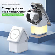 DUZZONA W20 4 in 1 15W Magnetic Wireless Charger Station(White)