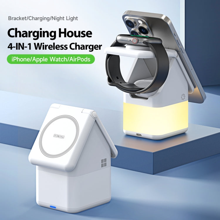 DUZZONA W20 4 in 1 15W Magnetic Wireless Charger Station(White)