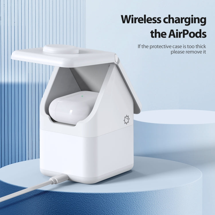 DUZZONA W20 4 in 1 15W Magnetic Wireless Charger Station(White)