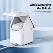 DUZZONA W20 4 in 1 15W Magnetic Wireless Charger Station(White)