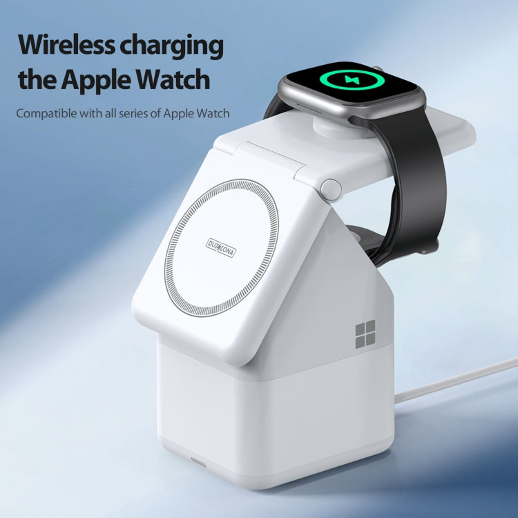 DUZZONA W20 4 in 1 15W Magnetic Wireless Charger Station(White)