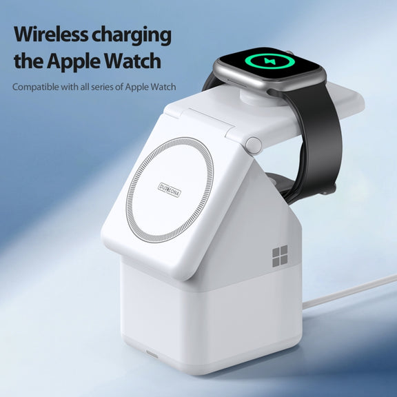 DUZZONA W20 4 in 1 15W Magnetic Wireless Charger Station(White)