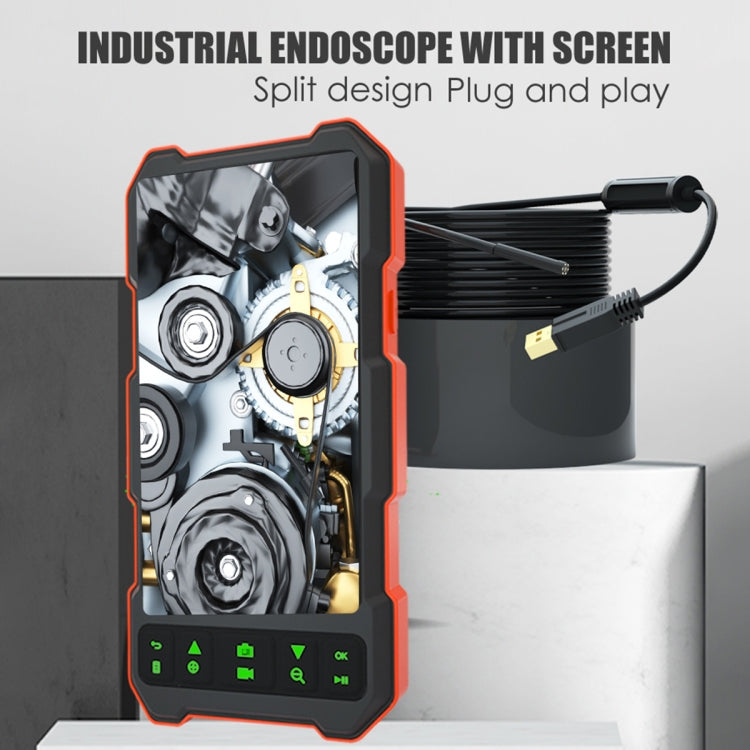 T21 4.5 inch IPS Color Screen 3.9mm Single Camera Split Hard Cable Industrial Endoscope, Length:1m(Black Red)
