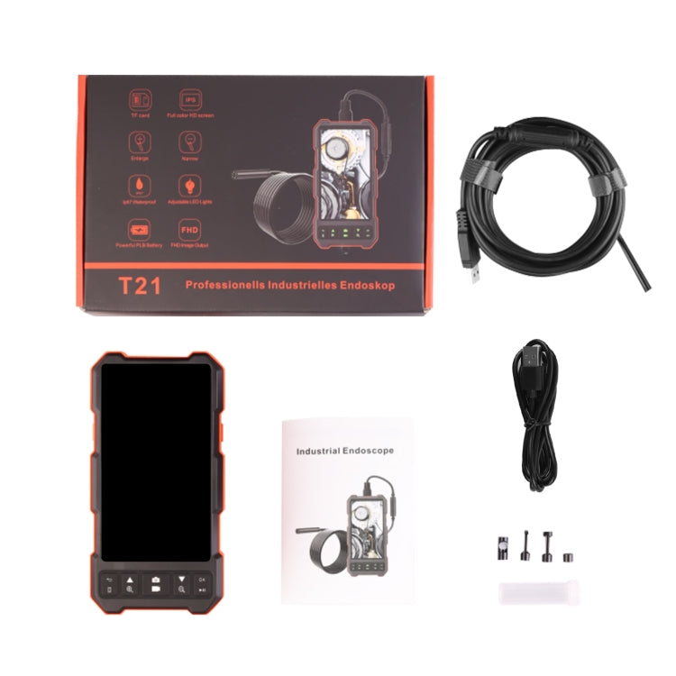 T21 4.5 inch IPS Color Screen 3.9mm Single Camera Split Hard Cable Industrial Endoscope, Length:1m(Black Red)