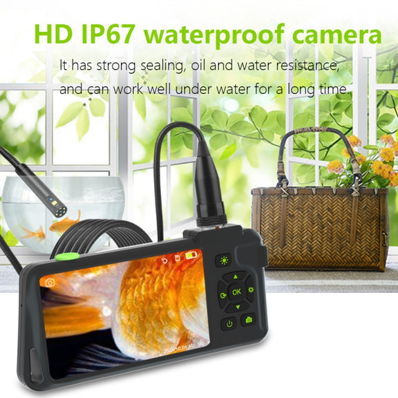 T22 4.5 inch IPS Color Screen 8mm Single Camera Hard Cable Industrial Endoscope, Length:1m(Black Orange)