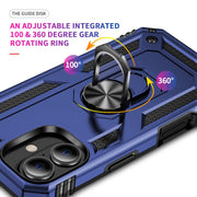 For iPhone 16 Shockproof TPU Hybrid PC Phone Case with Holder(Blue)