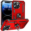 For iPhone 16 Pro Shockproof TPU Hybrid PC Phone Case with Holder(Red) - iPhone 16 Pro Cases by PMC TechLife | Online Shopping South Africa | PMC TechLife | Buy Now Pay Later Mobicred