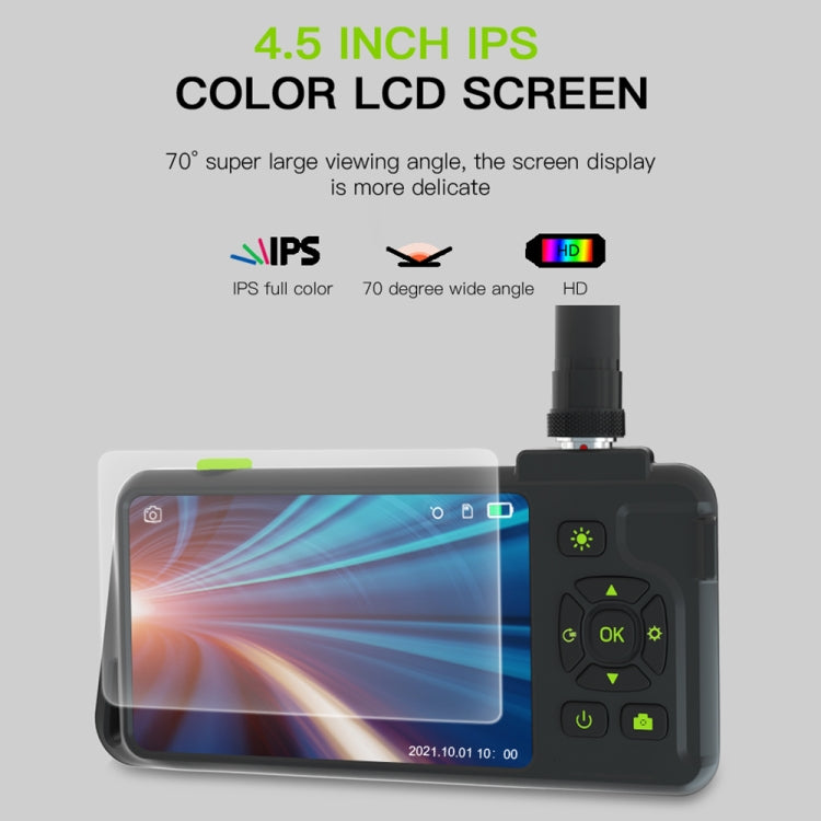 T22 4.5 inch IPS Color Screen 3.9mm Single Camera Hard Cable Industrial Endoscope, Length:1m(Black Orange)