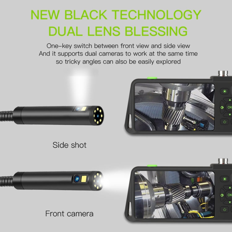 T22 4.5 inch IPS Color Screen 3.9mm Single Camera Hard Cable Industrial Endoscope, Length:2m(Black Orange)