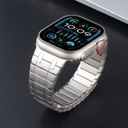 For Apple Watch Ultra 2 49mm Magnetic Stainless Steel Watch Band(Titanium Gold)