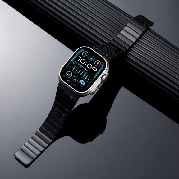 For Apple Watch Ultra 49mm Magnetic Stainless Steel Watch Band(Black)