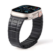 For Apple Watch Series 7 45mm Magnetic Stainless Steel Watch Band(Black)