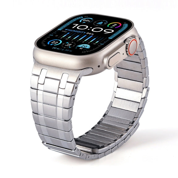 For Apple Watch Series 7 45mm Magnetic Stainless Steel Watch Band(Silver)
