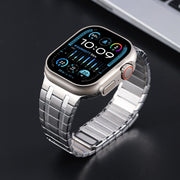 For Apple Watch Series 7 45mm Magnetic Stainless Steel Watch Band(Silver)