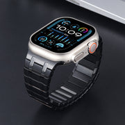 For Apple Watch SE 44mm Magnetic Stainless Steel Watch Band(Black)