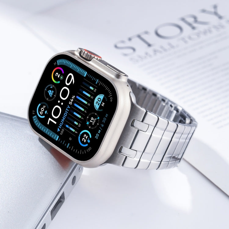 For Apple Watch SE 44mm Magnetic Stainless Steel Watch Band(Silver)