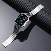 For Apple Watch SE 44mm Magnetic Stainless Steel Watch Band(Silver)