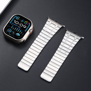 For Apple Watch SE 44mm Magnetic Stainless Steel Watch Band(Silver)
