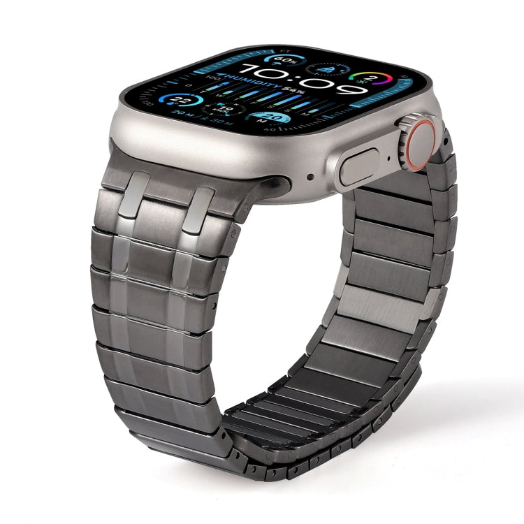 For Apple Watch SE 44mm Magnetic Stainless Steel Watch Band(Titanium Grey)