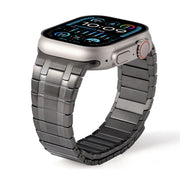 For Apple Watch SE 44mm Magnetic Stainless Steel Watch Band(Titanium Grey)