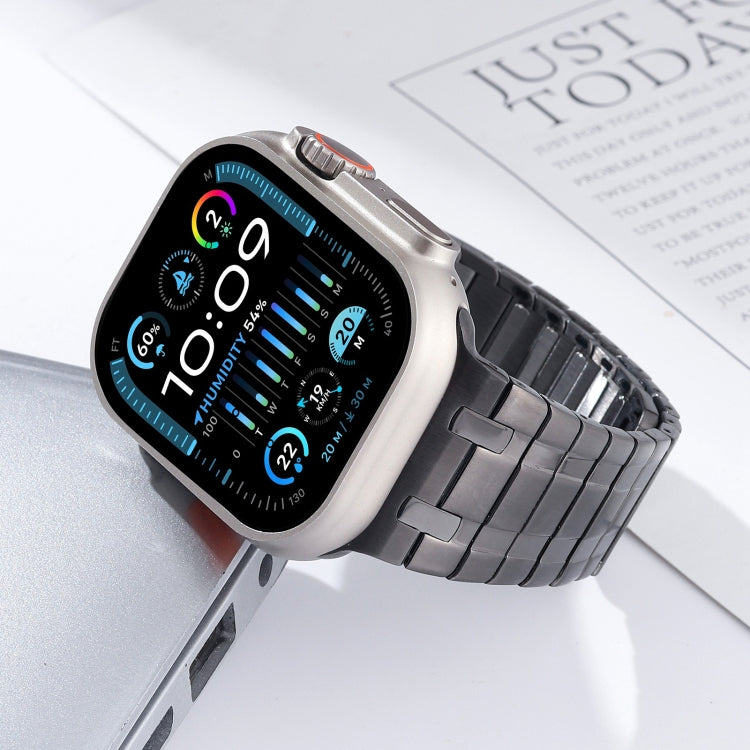 For Apple Watch SE 44mm Magnetic Stainless Steel Watch Band(Titanium Grey)